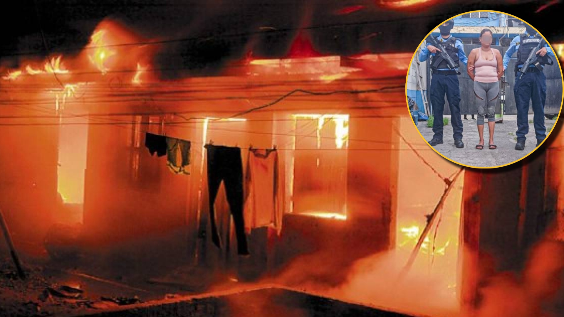 Incendio en cuartería en San Pedro Sula