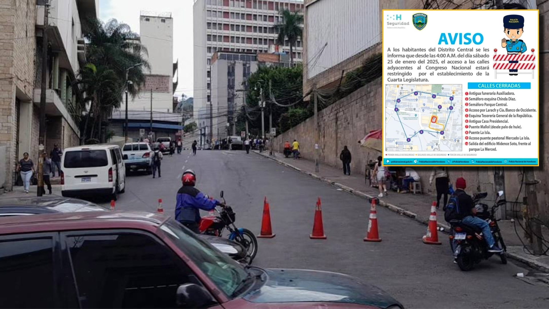 Calles cerradas en Tegucigalpa