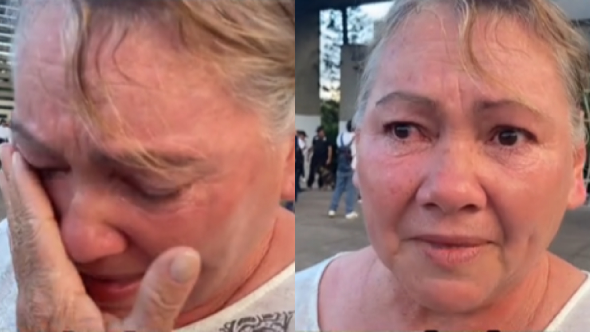 Madre hondureña llorando en las afueras de la UNAH