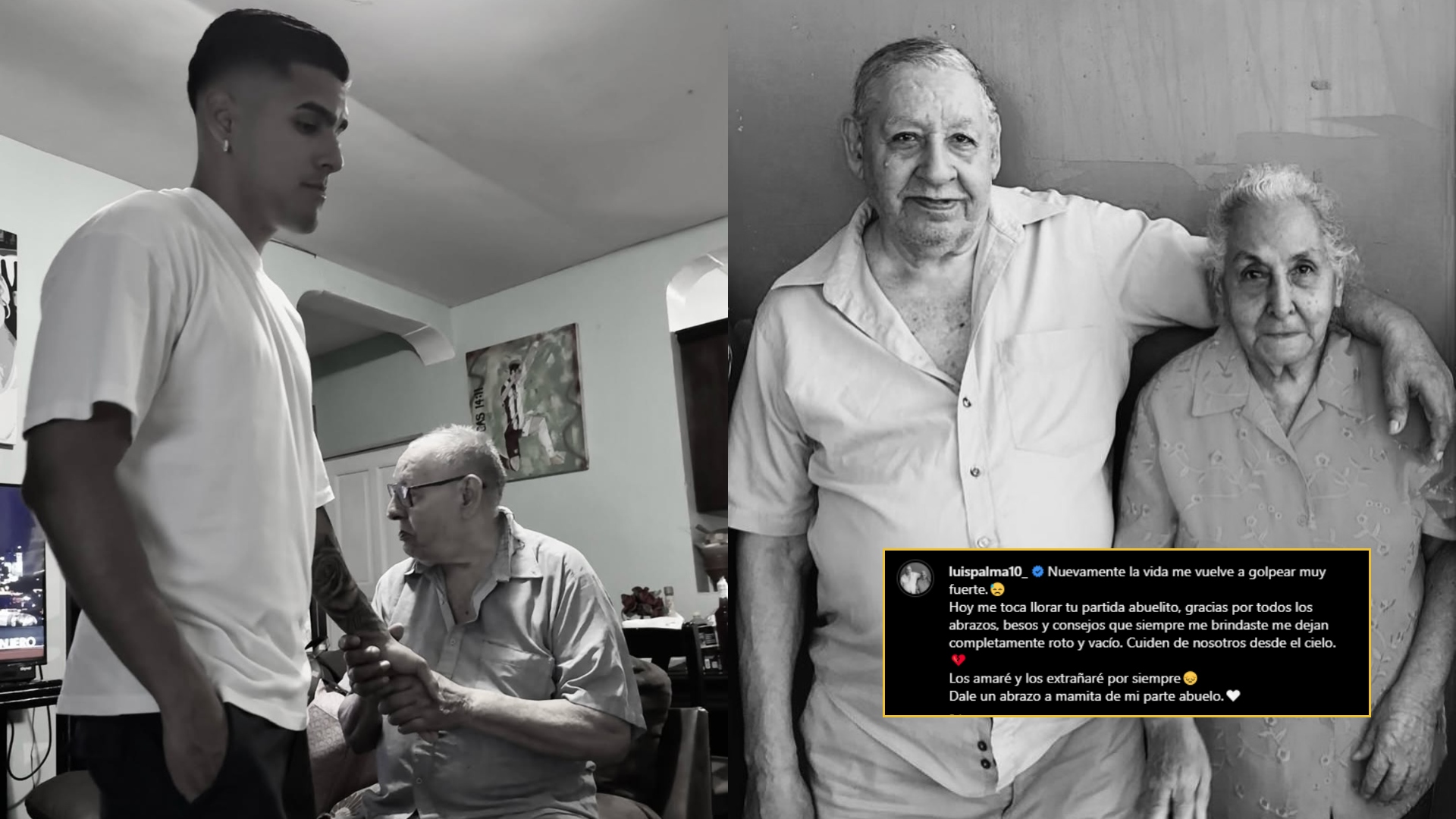 Luis Palma enfrenta la pérdida de su abuelo materno, a pocos meses de la muerte de su abuela