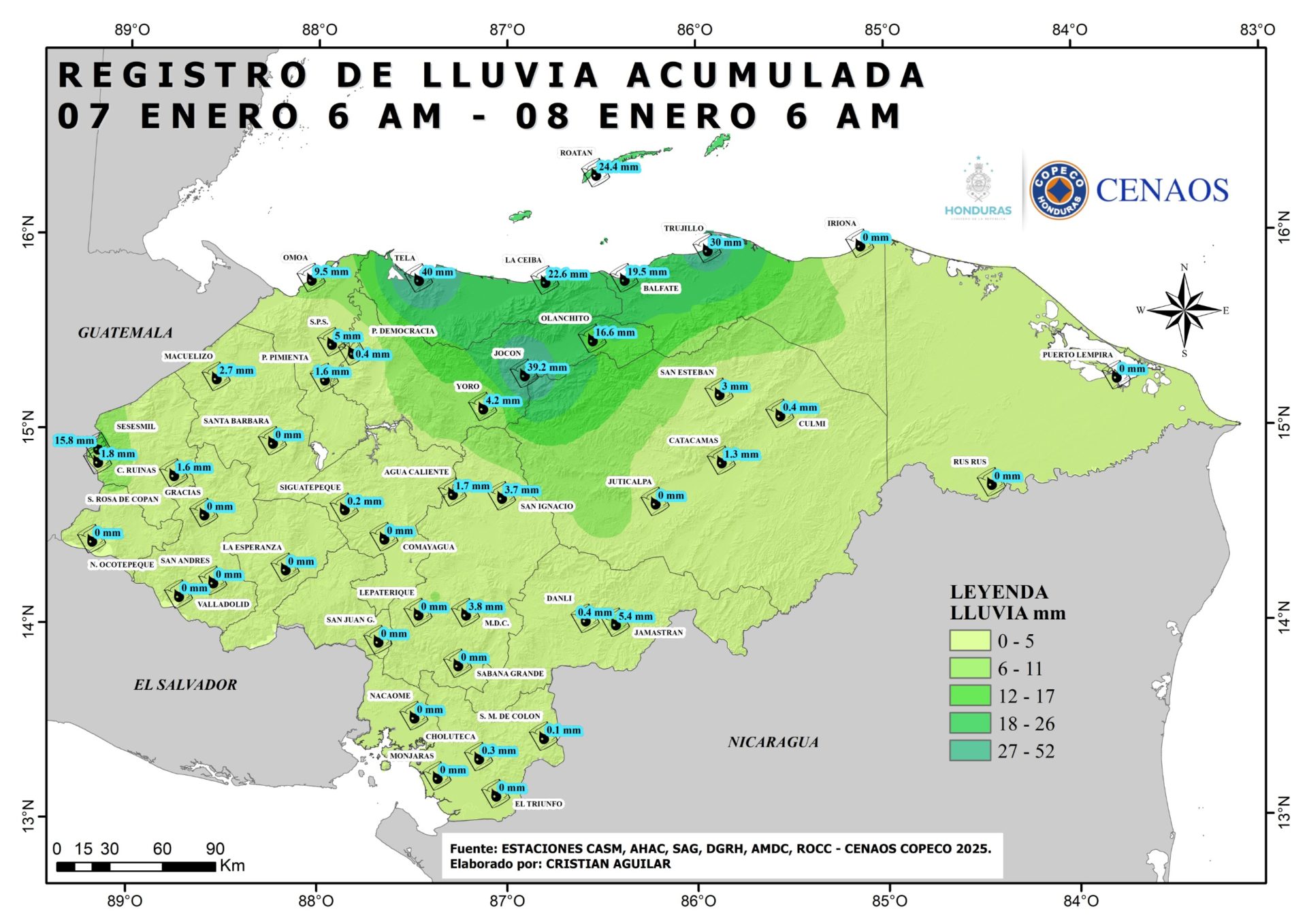 frente frío Honduras