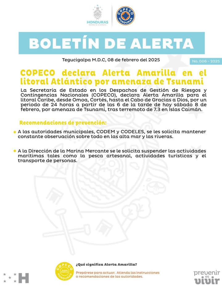alerta amarilla tsunami