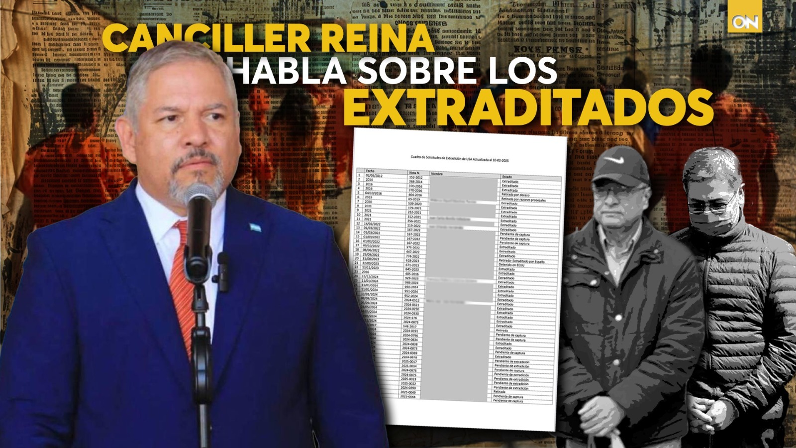 Extraditados de Honduras ligados a partidos políticos; revelan lista