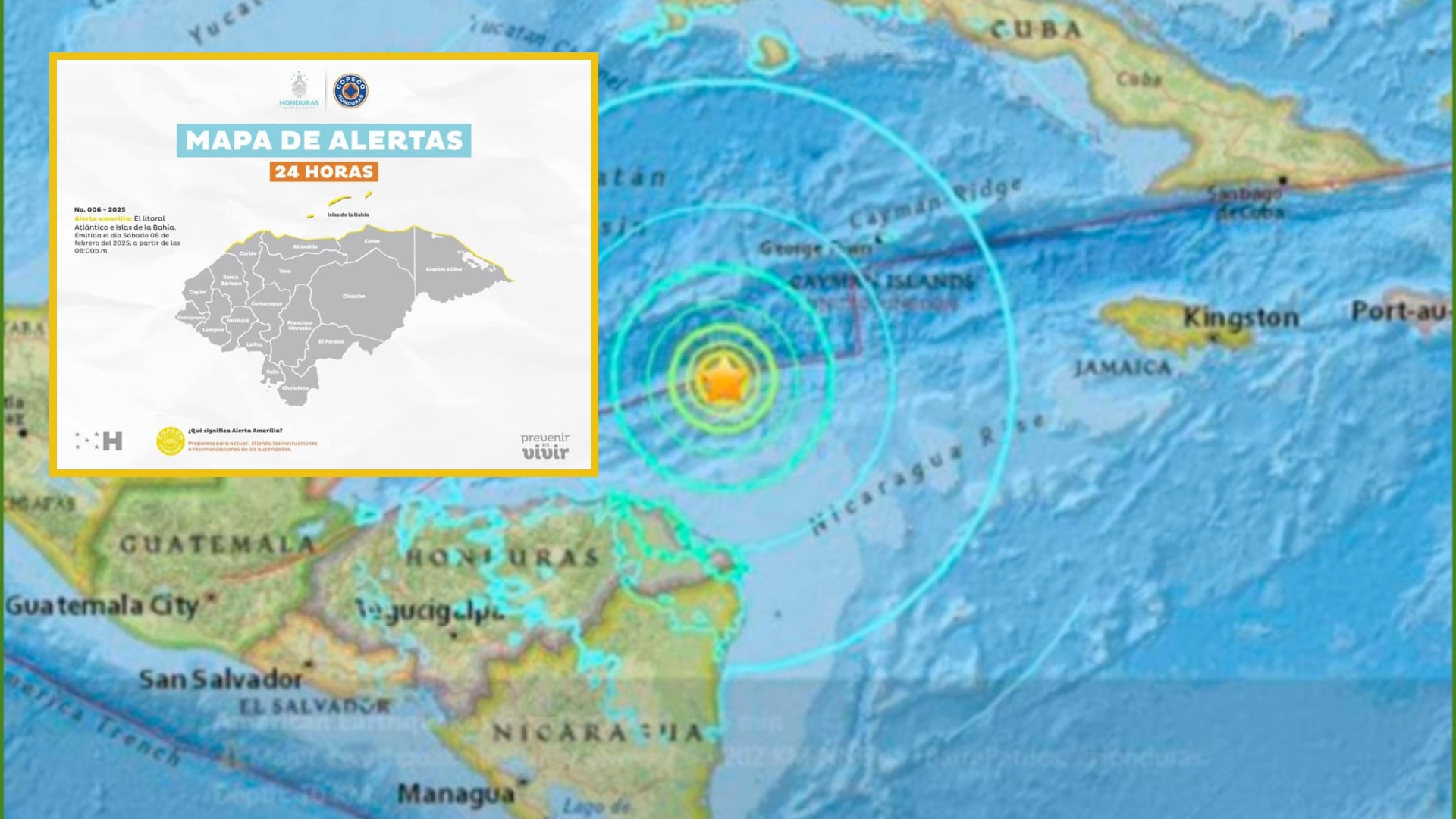 COPECO emite Alerta Amarilla en el litoral atlántico de Honduras por amenaza de tsunami