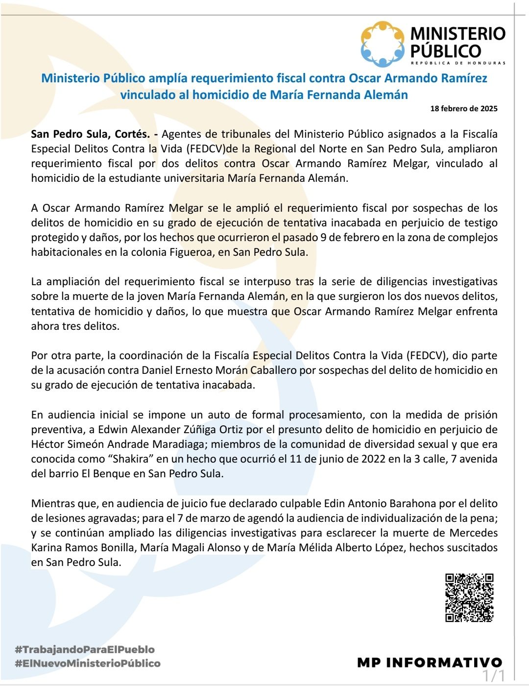 sospechoso crimen maría fernanda alemán