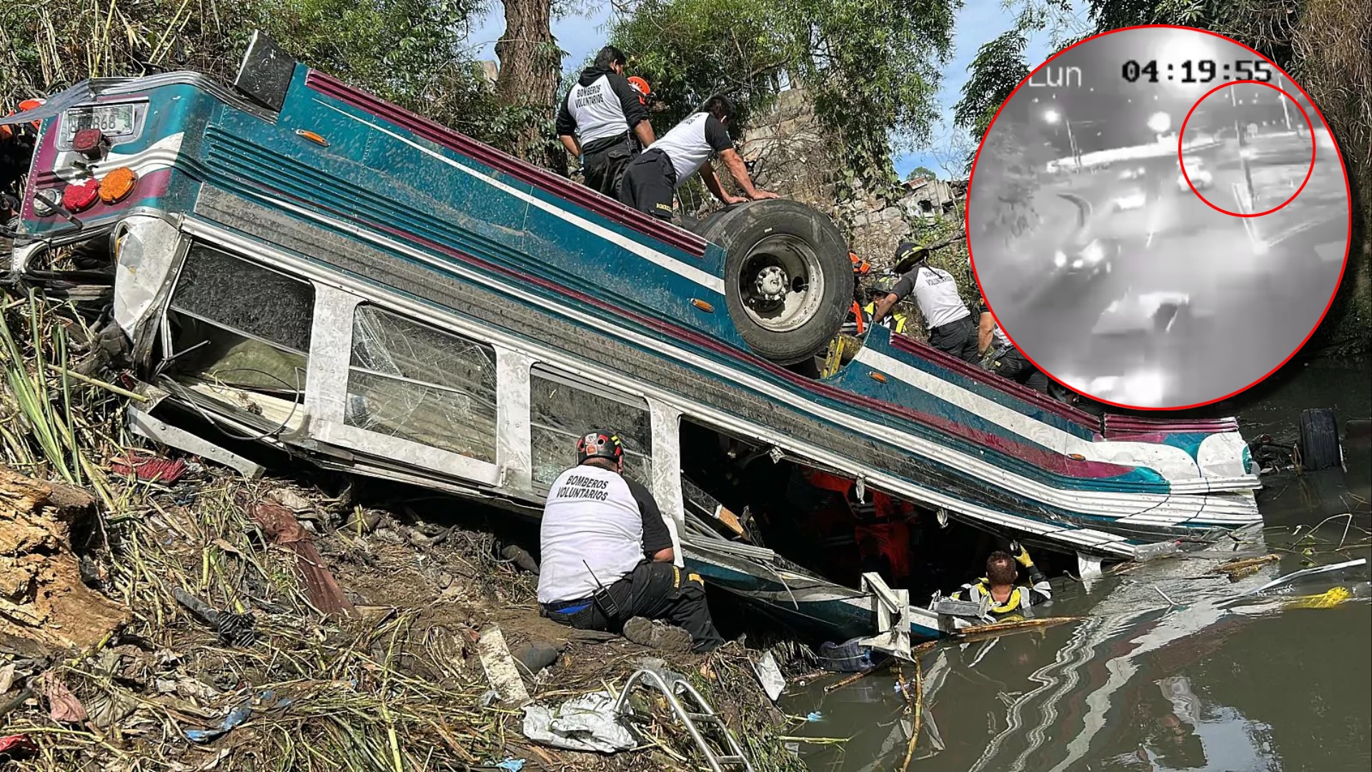 Video del accidente de bus en Guatemala