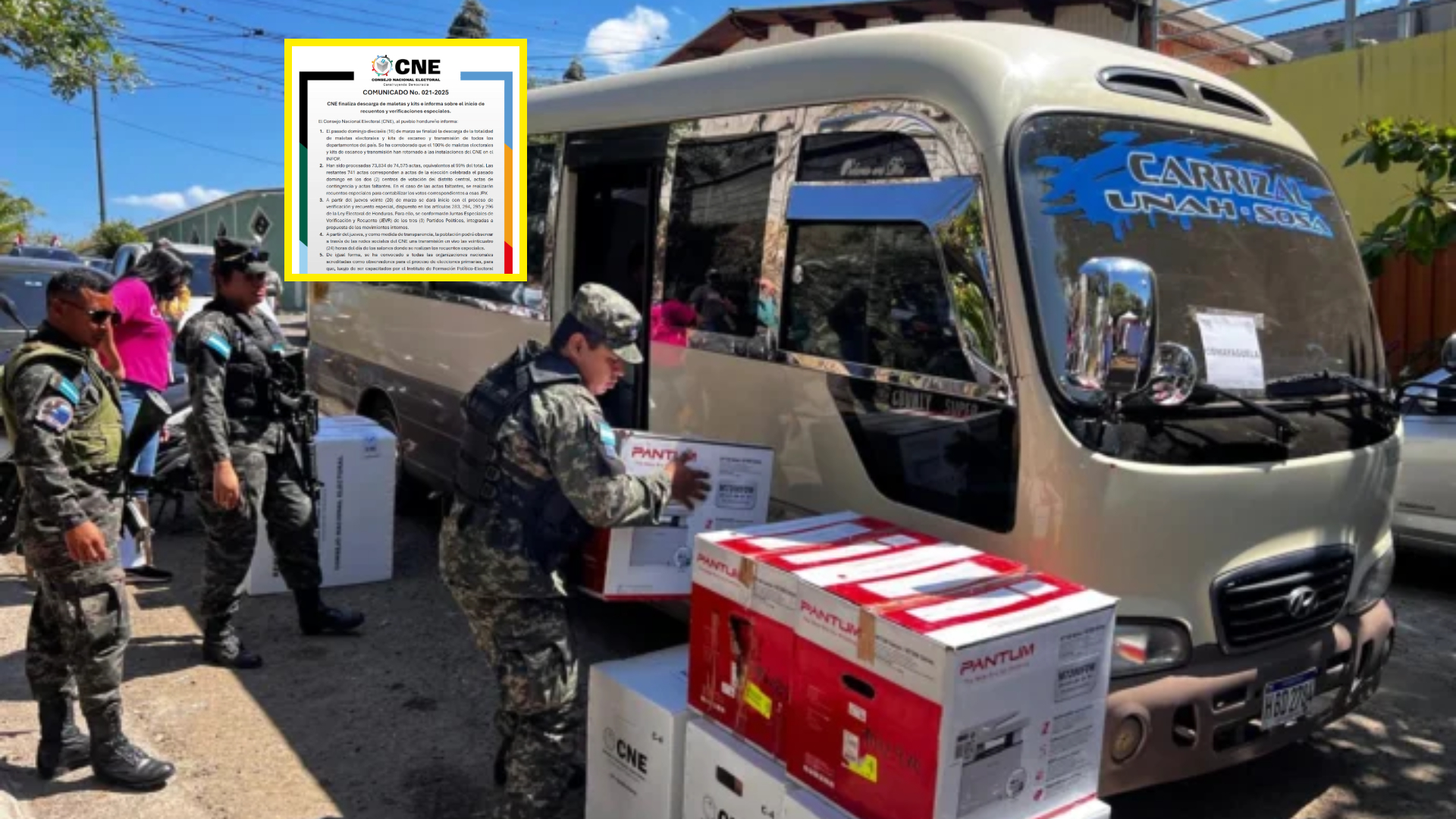 El CNE concluye la descarga de maletas y kits y anuncia el inicio de los recuentos y verificaciones especiales