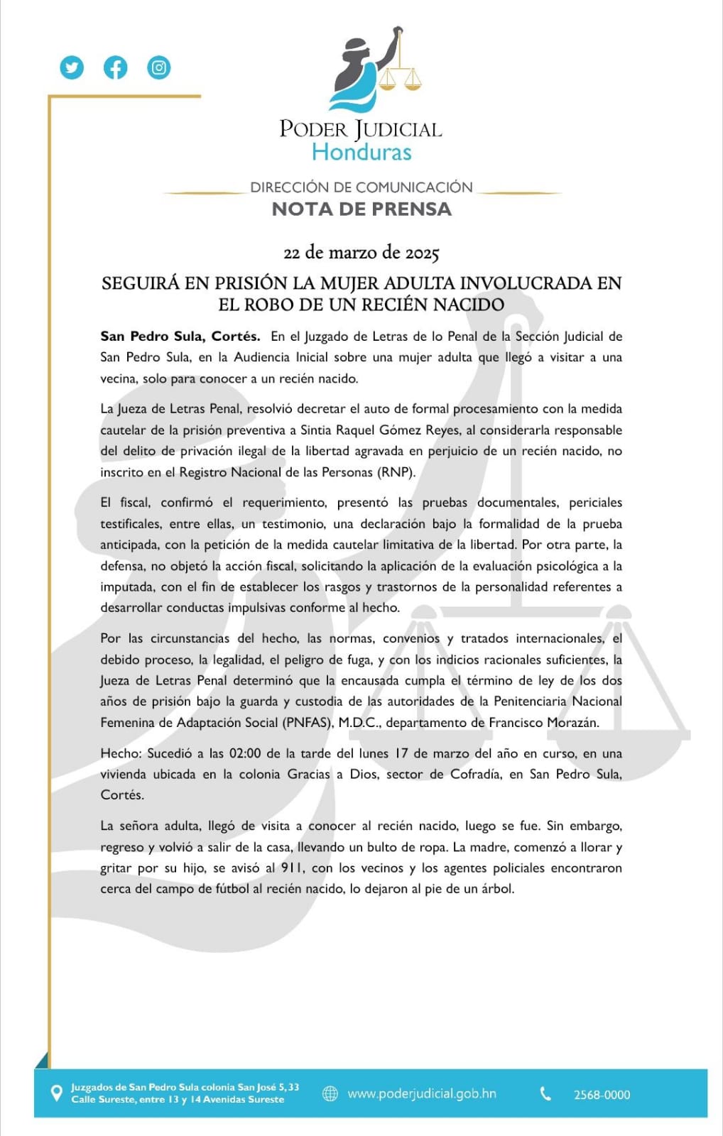 Vecina roba bebé