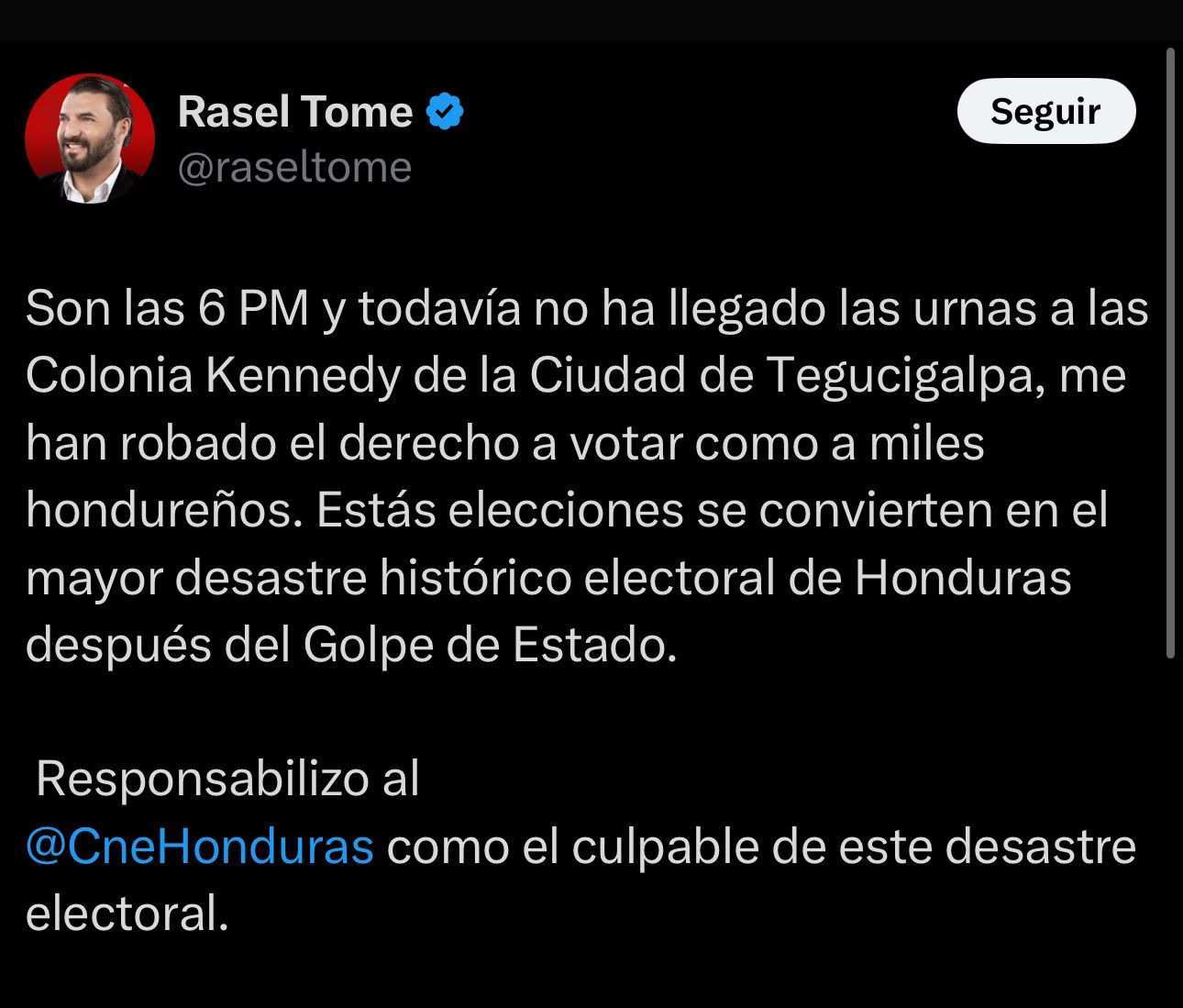 Reconocidas figuras de Honduras reaccionan tras larga jornada de elecciones