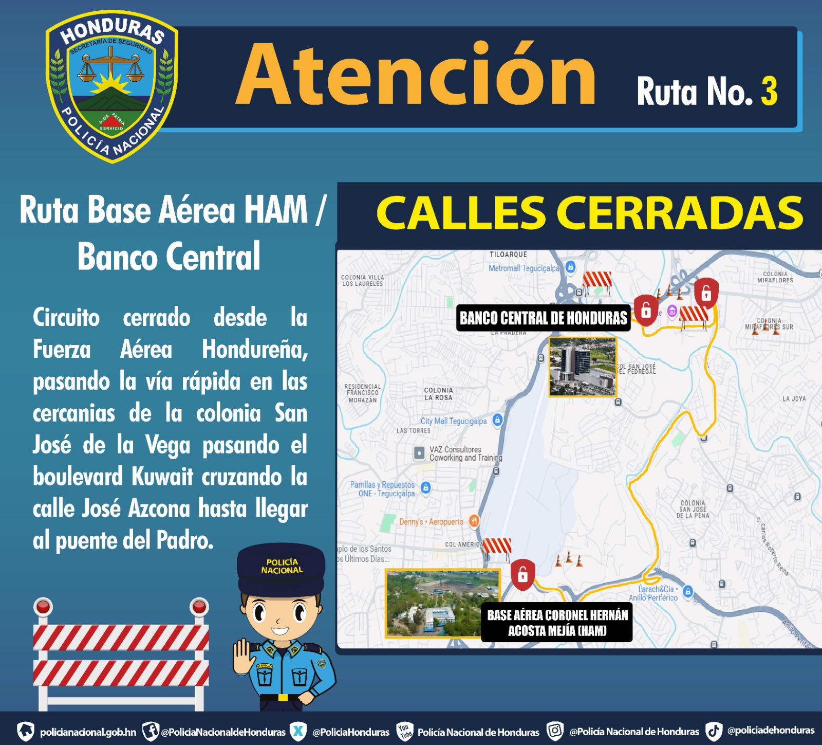 calles cerradas tegucigalpa
