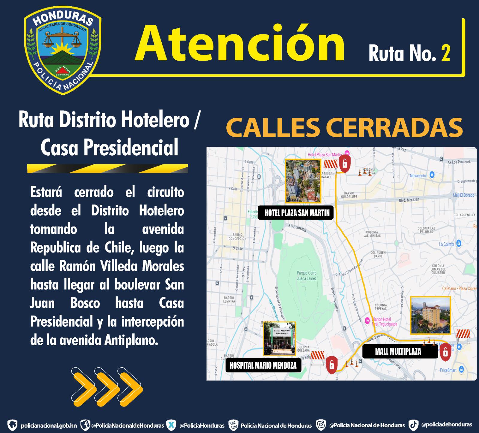 calles cerradas tegucigalpa