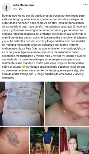 Kelin Matamoros denuncia La Ceiba