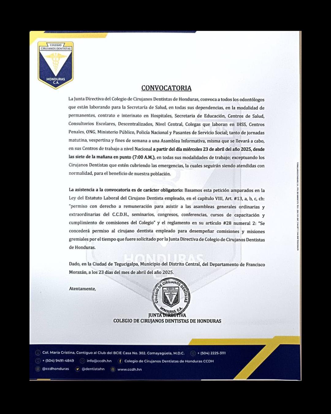 Convocatoria Convocatoria