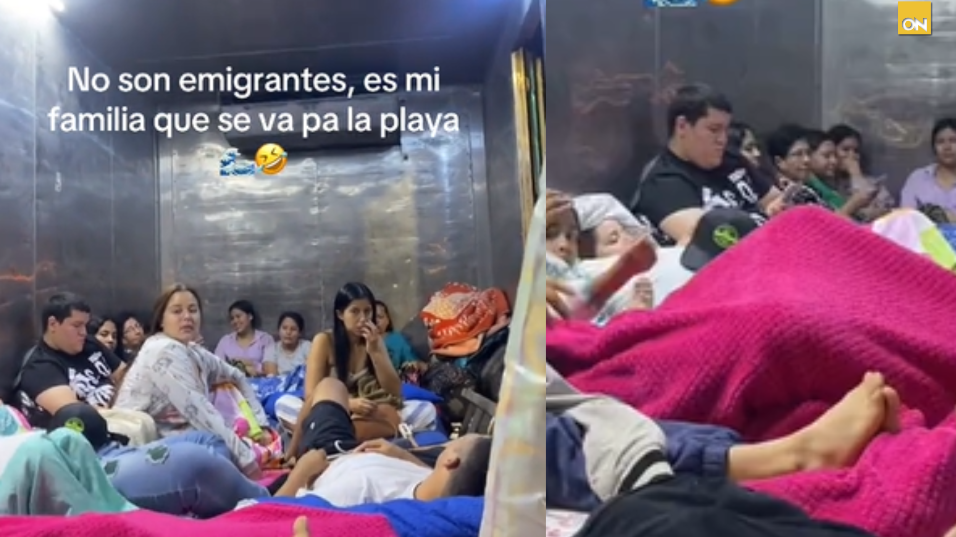 familia se hace viral por ir a la playa como inmigrantes.