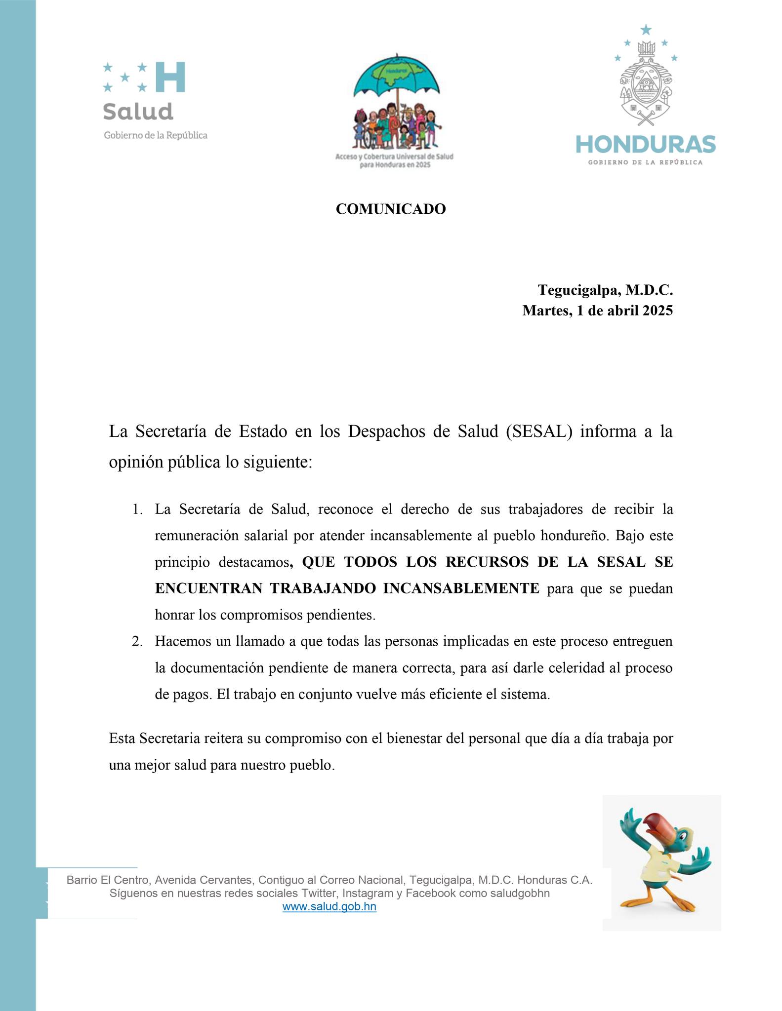 Sin consulta externa pacientes de hospitales en Honduras por prolongado paro médico