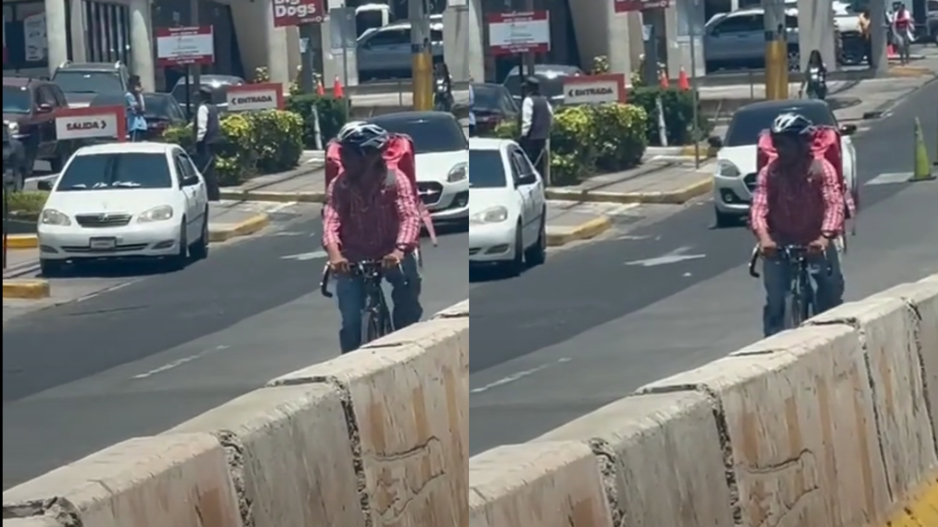 Hombre de PedidosYa en bicicleta