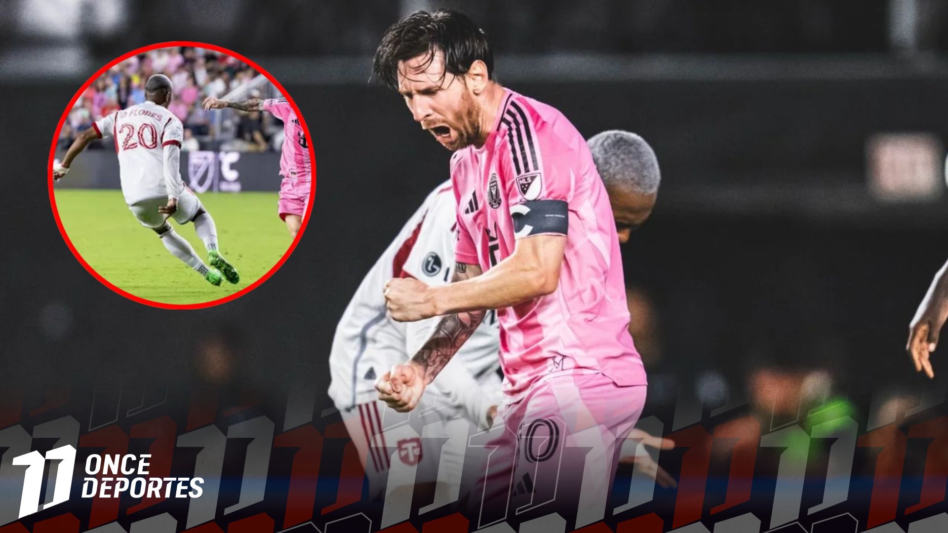 Lionel Messi cometió falta sobre Deiby Flores en el partido entre Inter Miami y Toronto