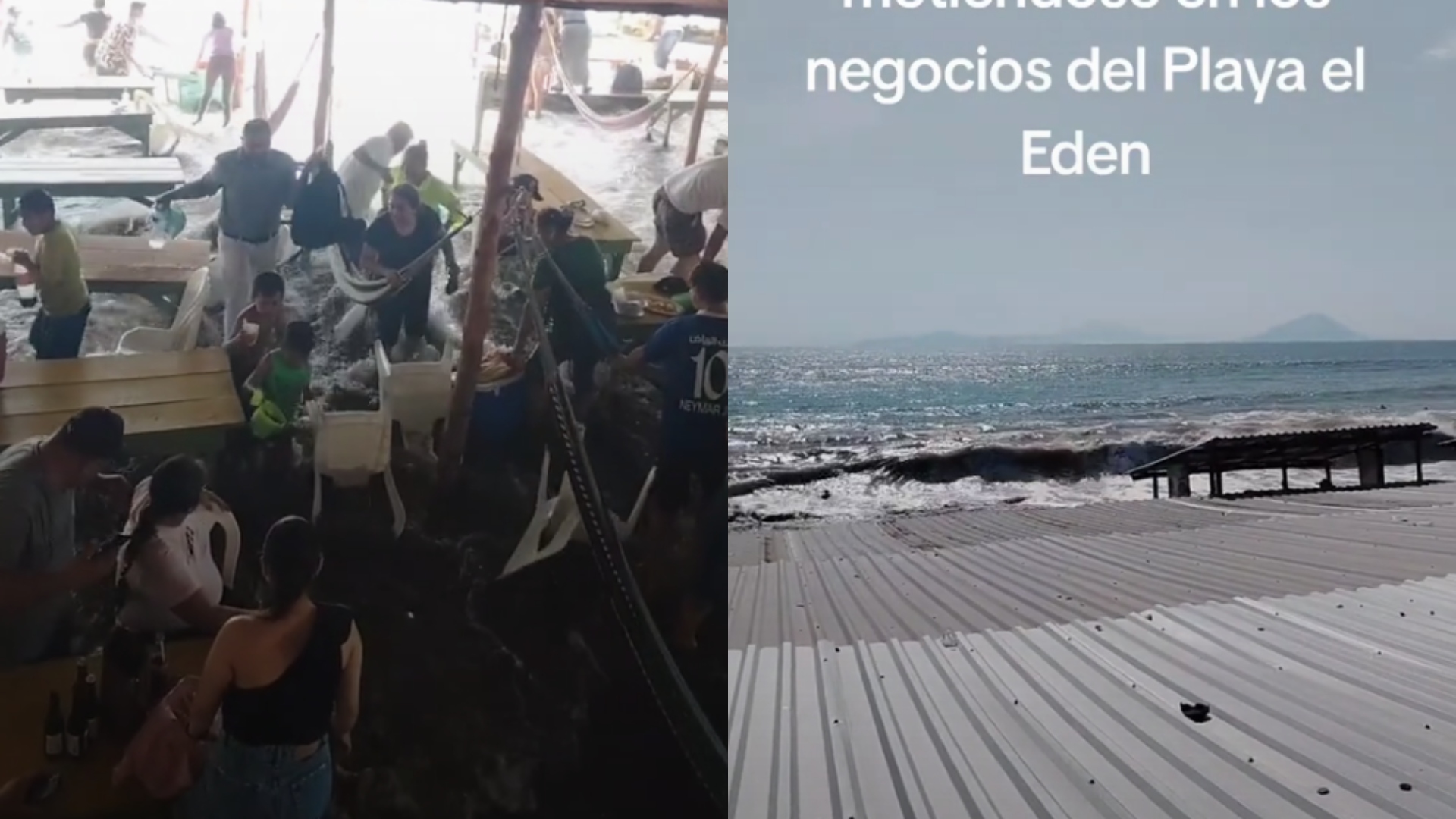 Marejada en playas el edén inunda negocios y provoca pánico entre veraneantes