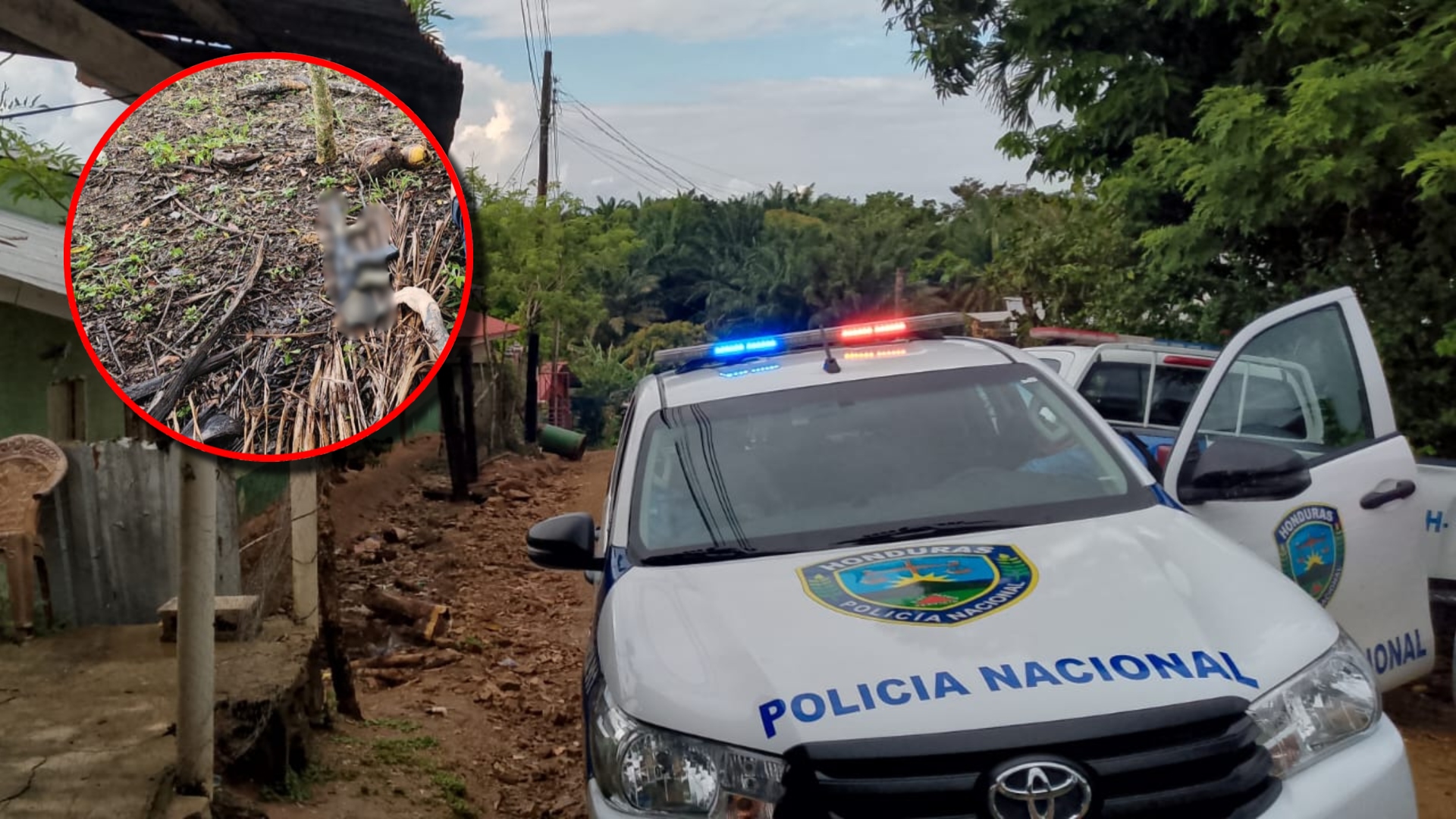 Fotos de un enfrentamiento entre agentes de la DIPAMPCO y un supuesto narco en Puerto Cortés