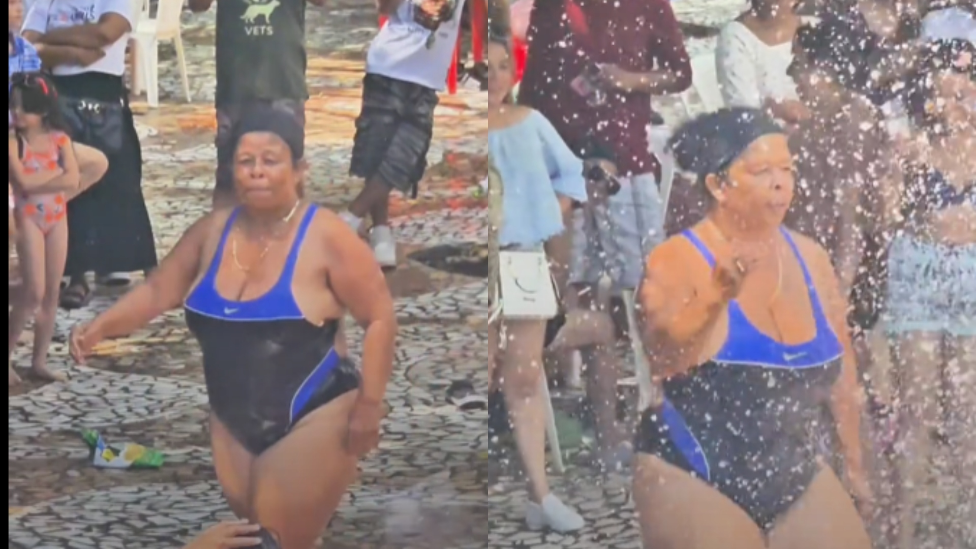 Señora hondureña se vuelve viral al robarse los aplausos bailando playero en un balneario