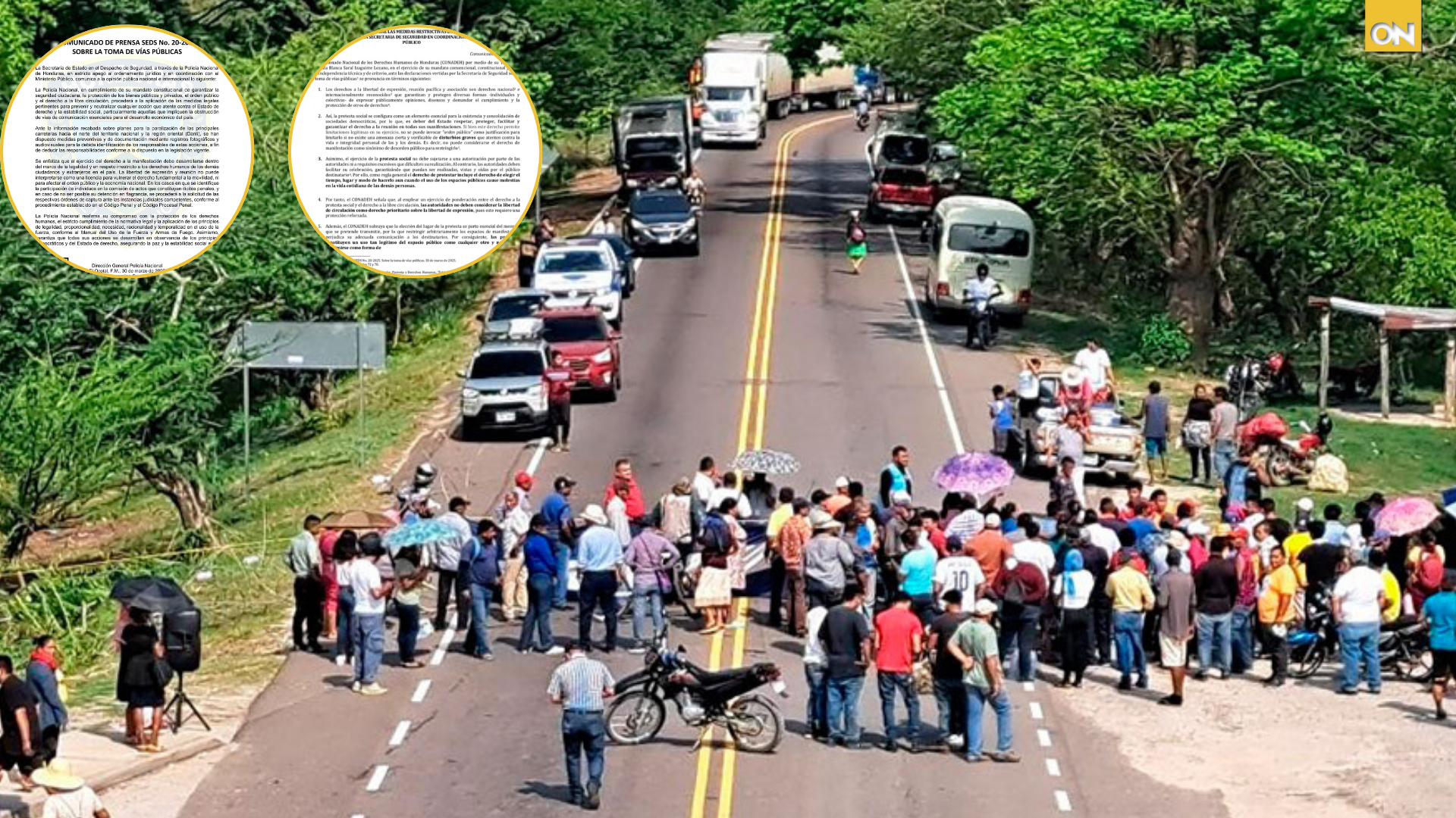 Toma de carreteras en Honduras