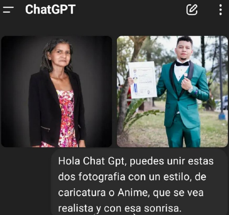 Unir dos fotografias en chatgpt