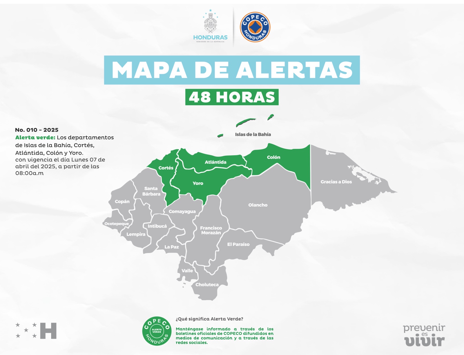 copeco alerta verde