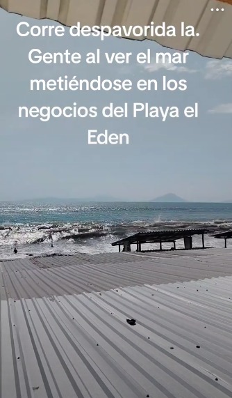 Terror en Playas El Edén ola gigante inunda negocios y provoca pánico entre veraneantes