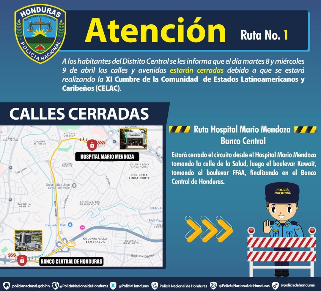 calles cerradas tegucigalpa