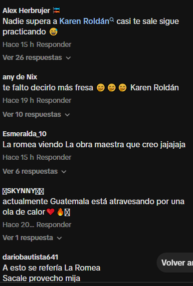comentarios Karen Roldan