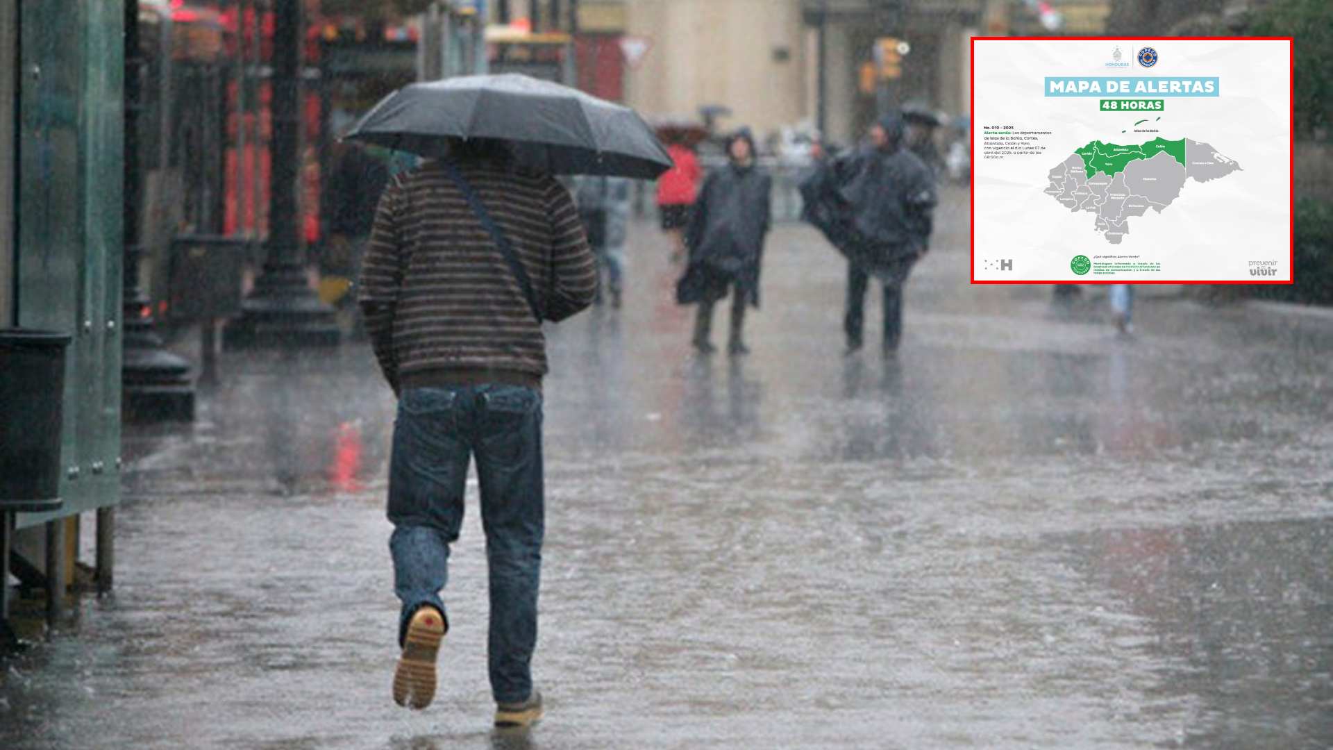 Copeco declara alerta verde para cinco departamentos