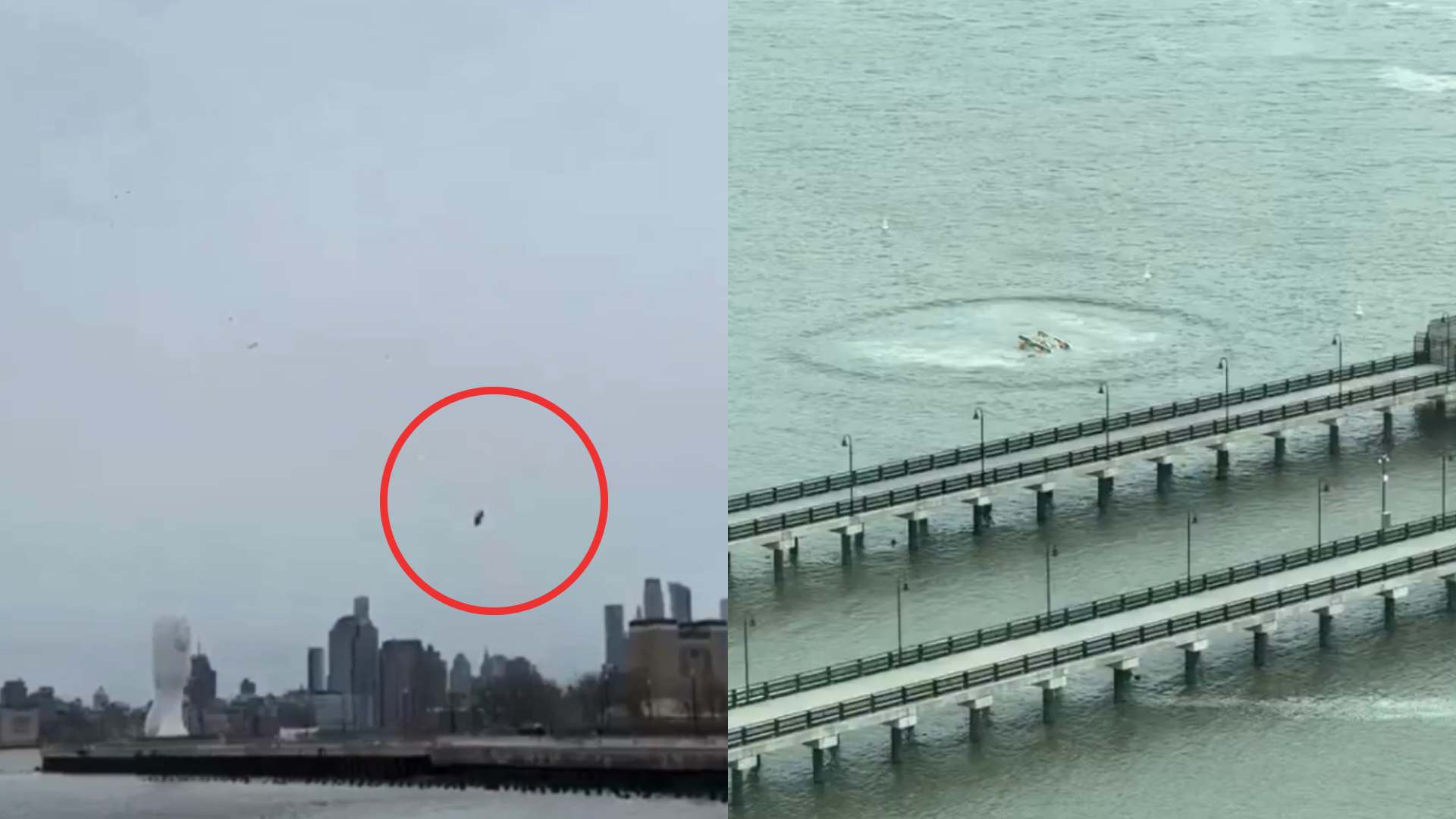 Helicóptero se estrella en río Hudson en Nueva York (FOTOS Y VIDEOS)