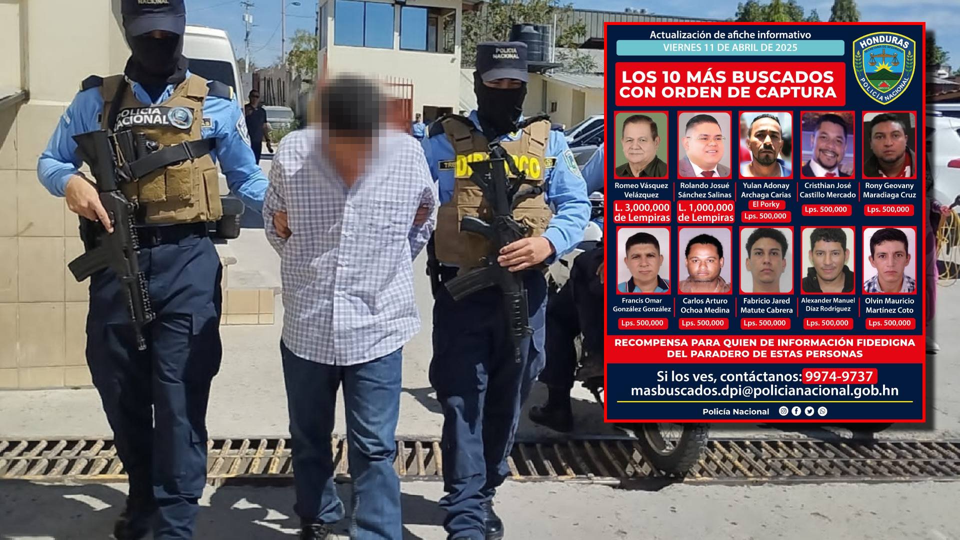 Capturan a uno de los 10 hondureños más buscados, ¿de quién se trata?