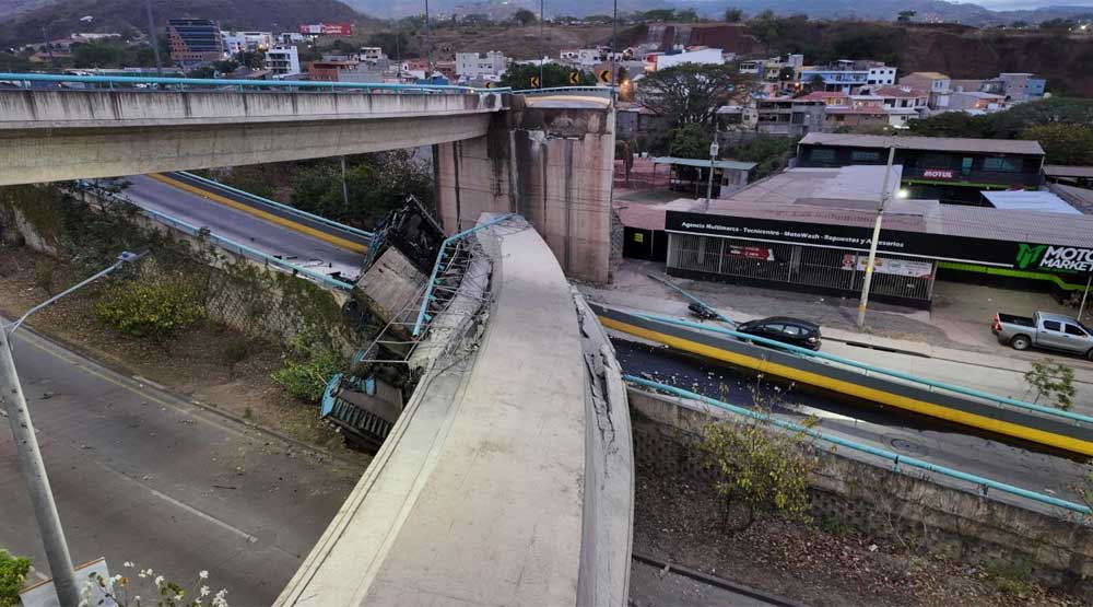 fotos del puente que colapso en tegucigalpa