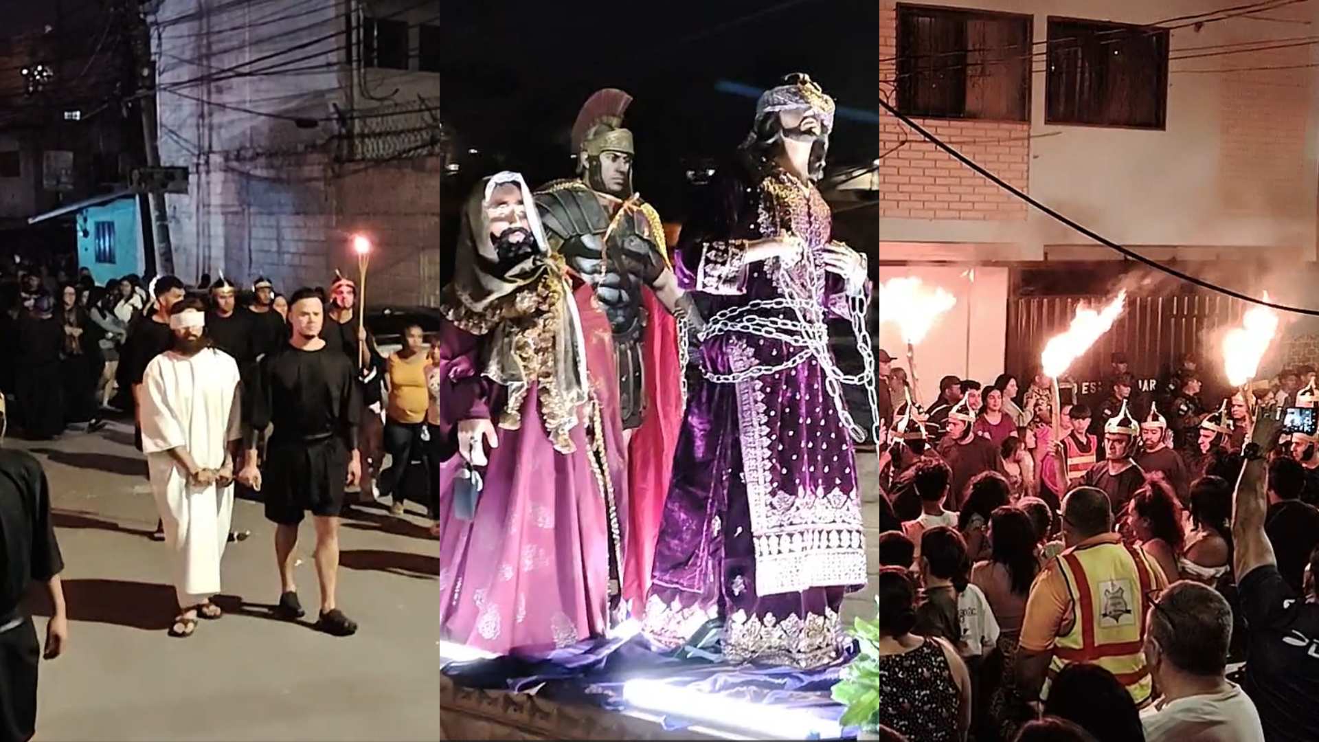 Fieles se conmueven con dramatización de aprehensión de Jesús en las calles de Comayaguela en Semana Santa