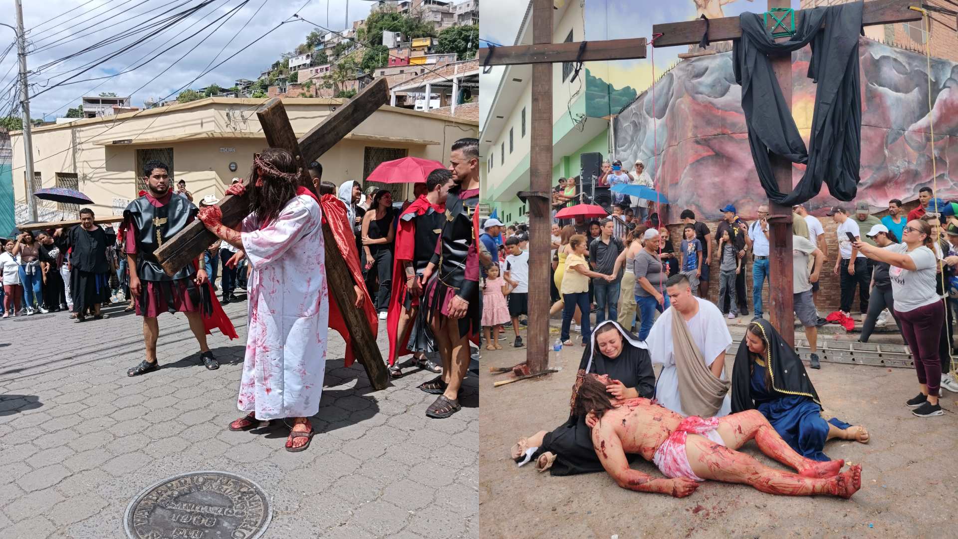 Fieles acompañan Vía Crucis en Comayagüela este Viernes Santo