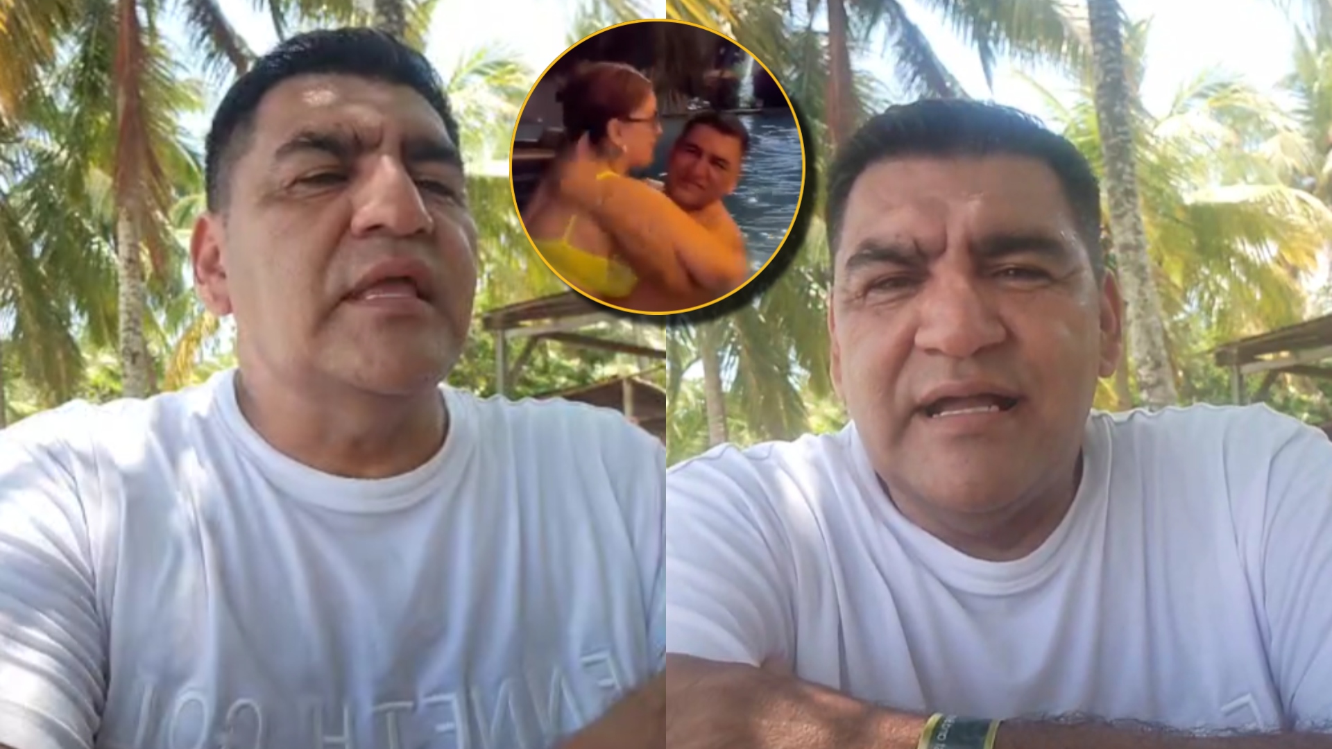 Carlos Posadas rompe el silencio tras polémico video en piscina junto a su pareja