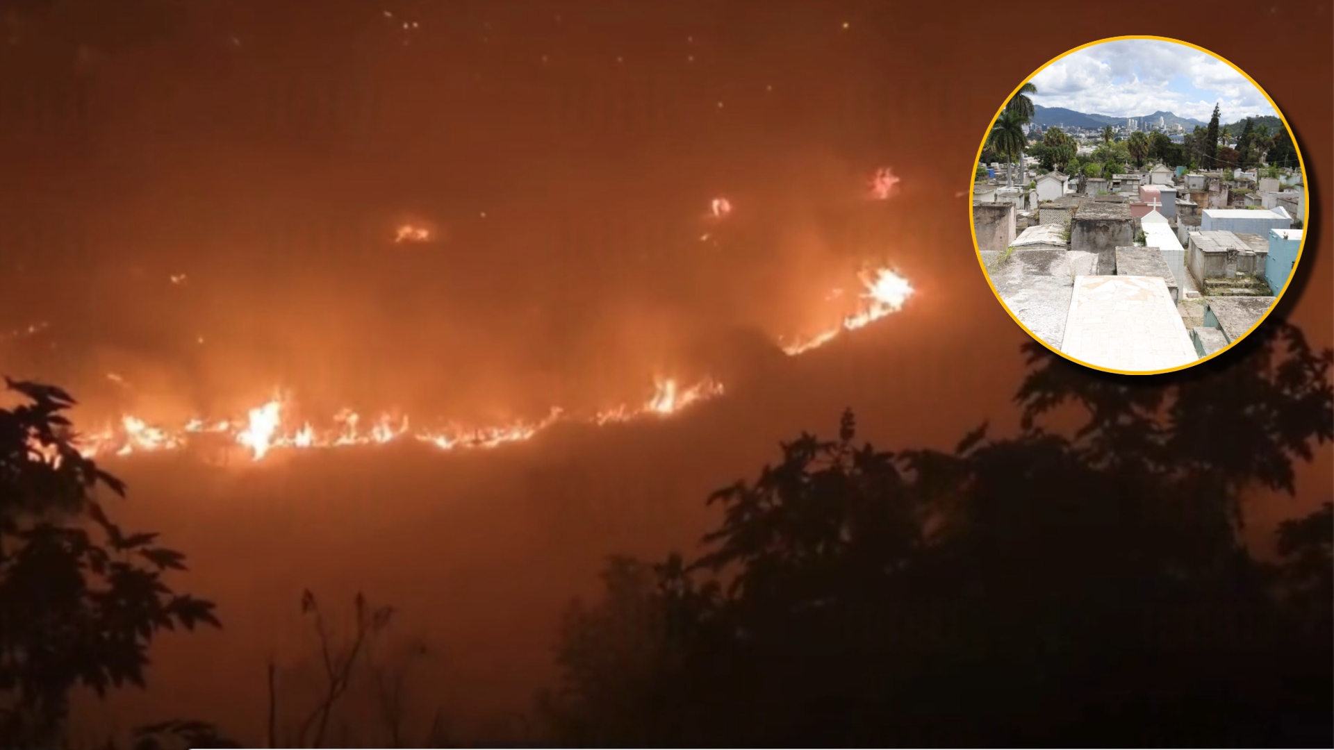 Cementerio General de Tegucigalpa arde en llamas