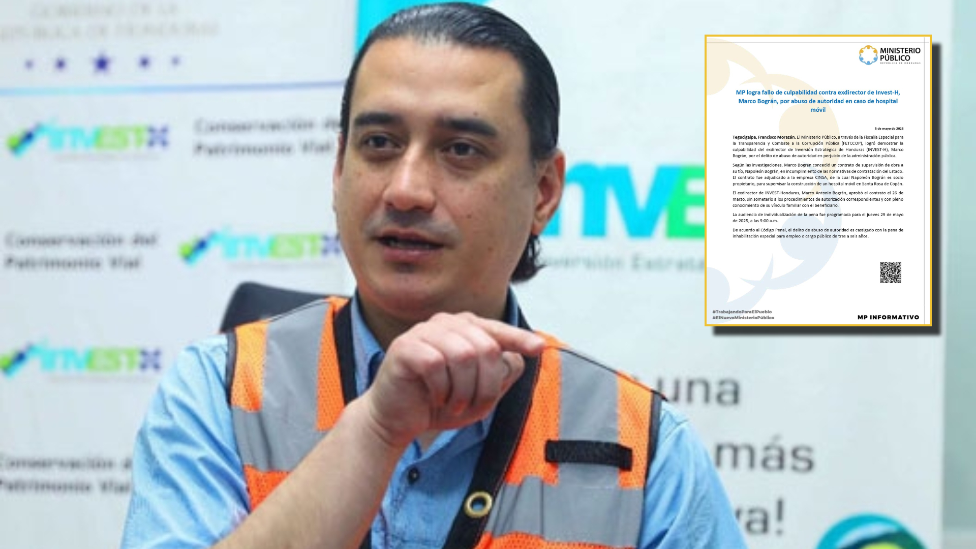 MP logra fallo contra de culpabilidad contra Marco Bográn en caso de hospital móvil