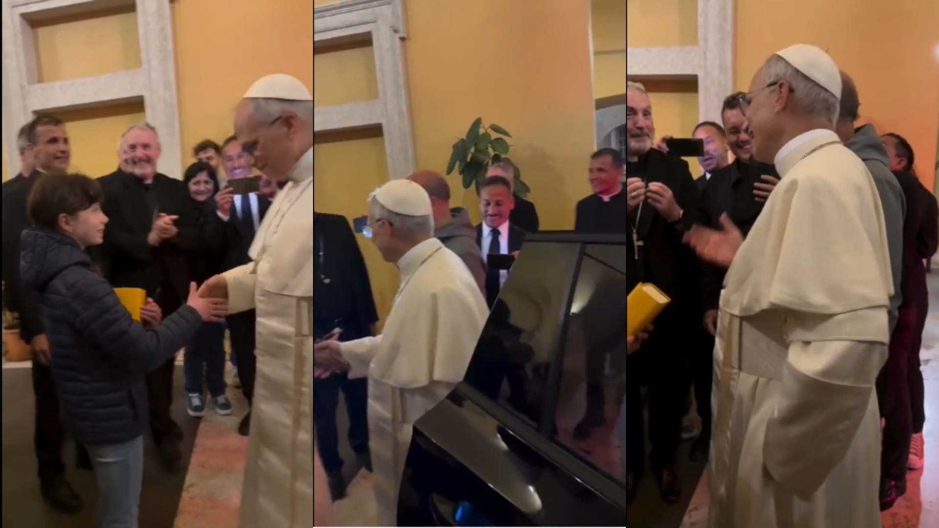 El Papa León XIV es visto rezando y compartiendo saludos con fieles católicos (VIDEO)