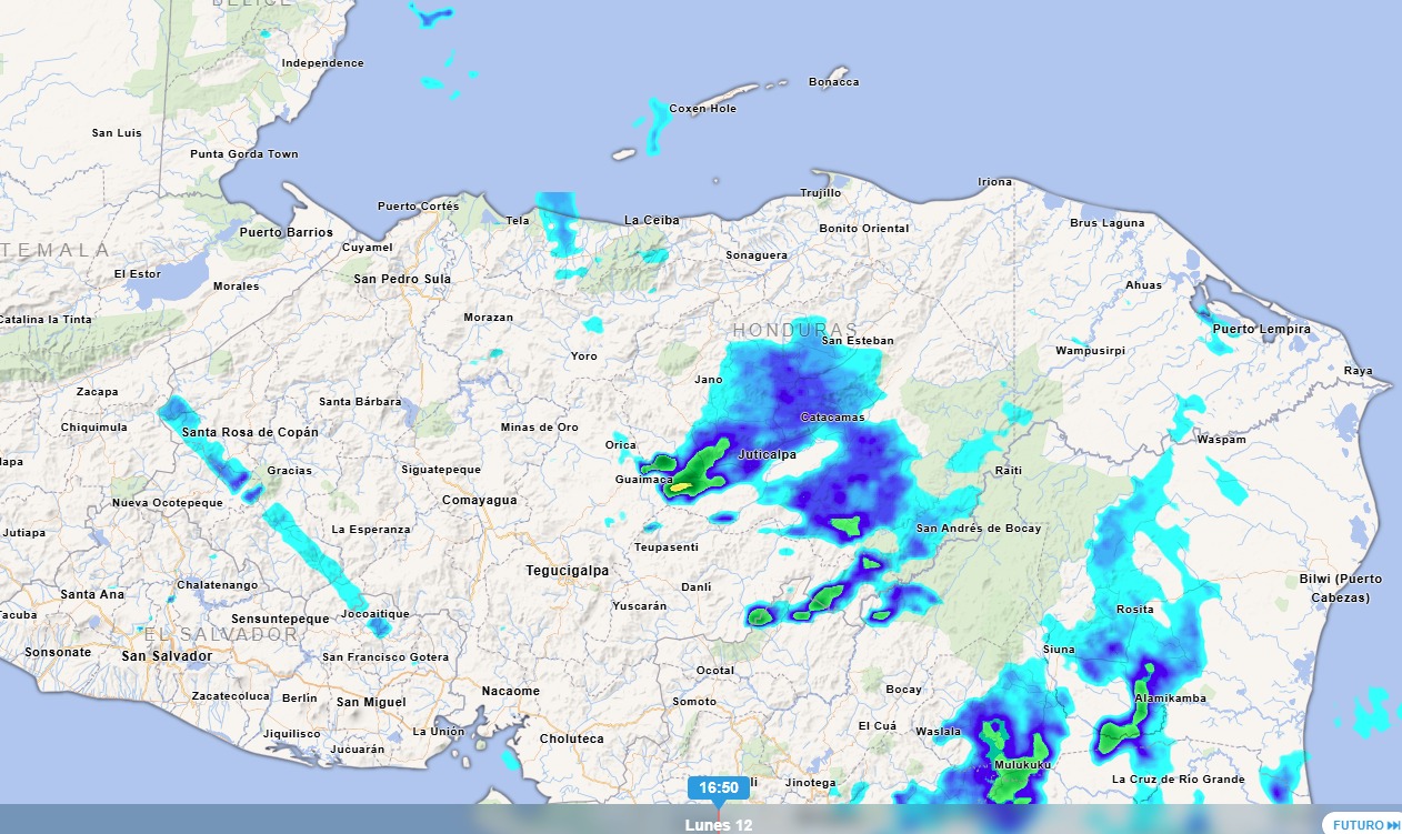 Lluvias en Honduras hoy