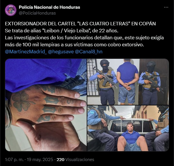 Qué es el cartel La Cuatro Letras que estaría operando en Copán