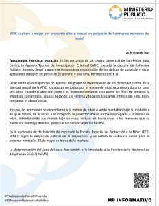 Comunicado Ministerio Público