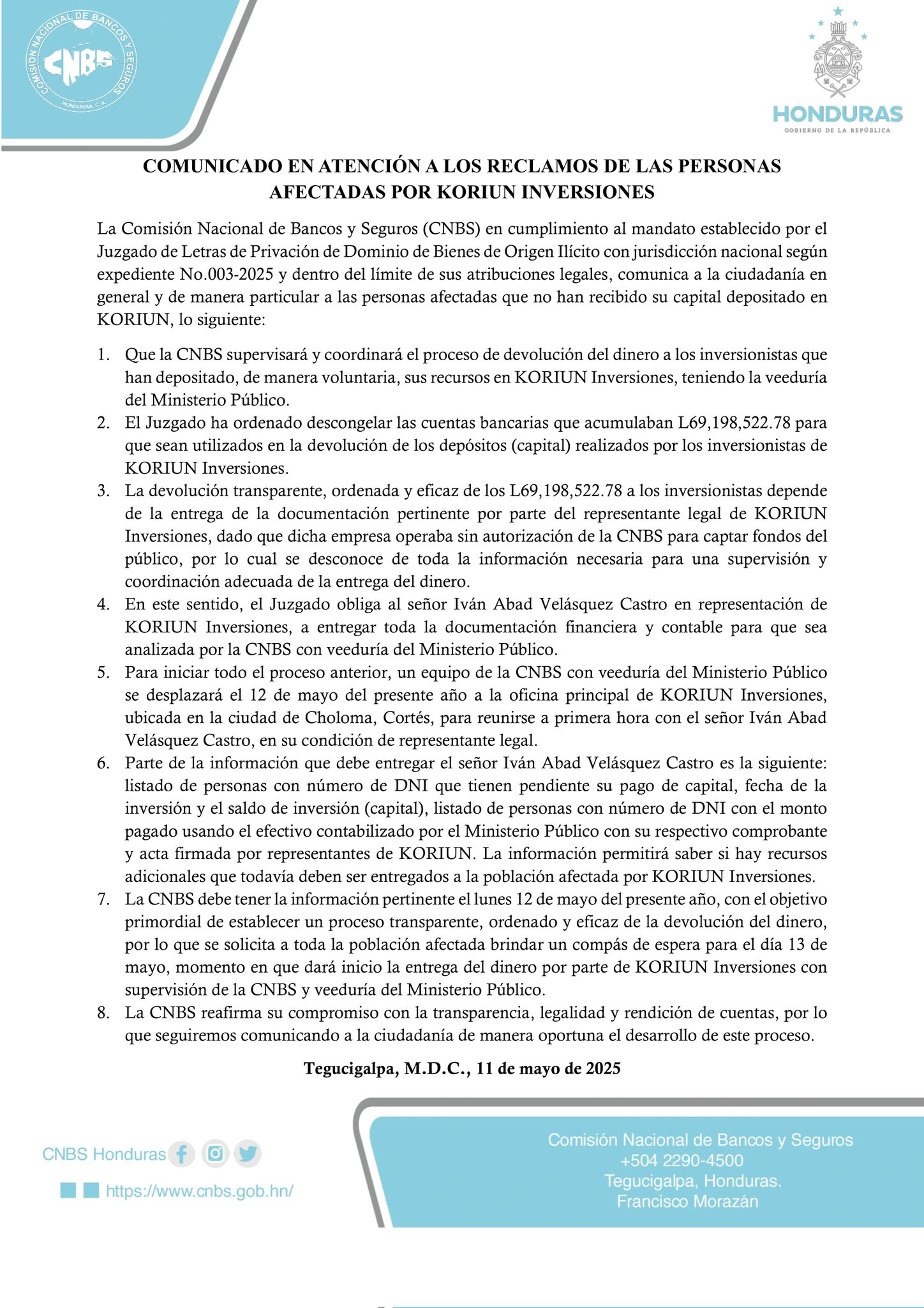 cnbs Koriun inversiones