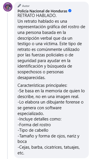 El retrato hablado publicado por la Policía Nacional genera reacciones en redes sociales