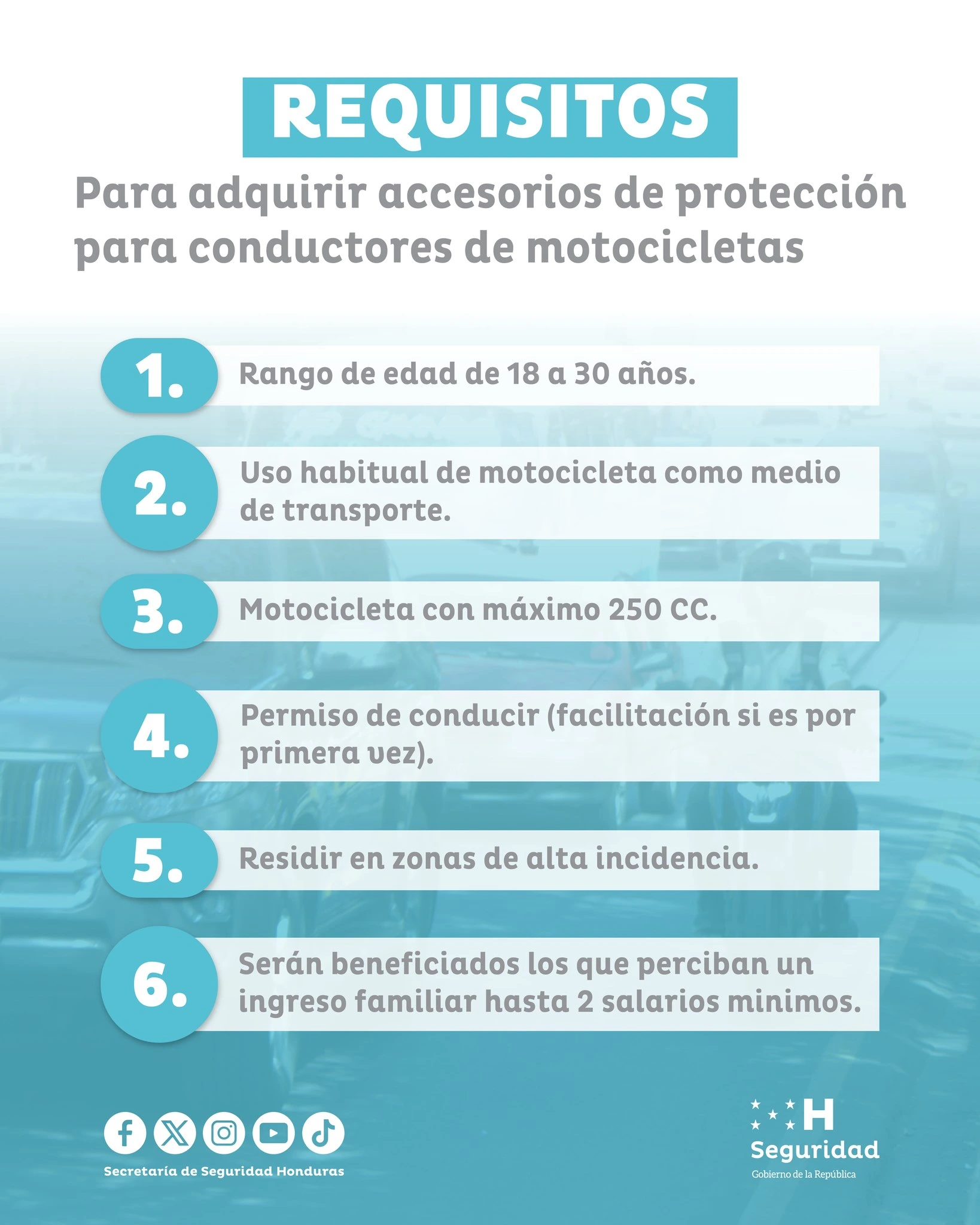 Motociclistas Estos serán los únicos motociclistas que recibirán equipo de protección gratis