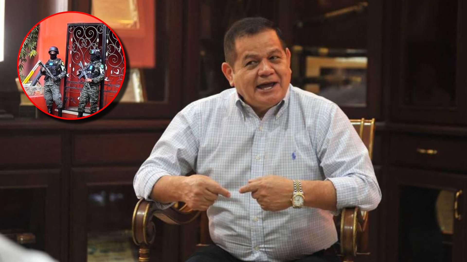Fuerte presencia policial en la casa de Romeo Vásquez Velásquez en Tegucigalpa