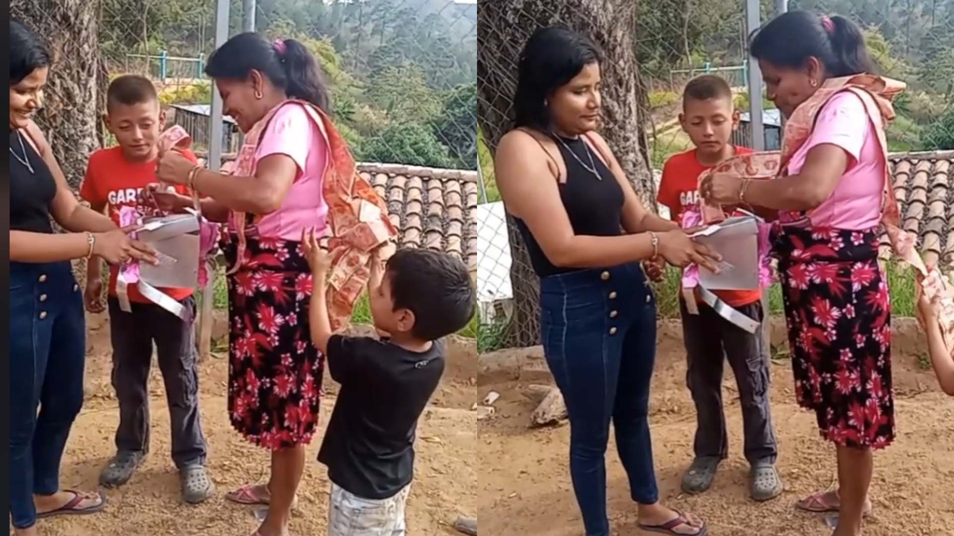 Solo billetes de un lempira Joven regala caja de dinero a su madre y redes reaccionan con críticas
