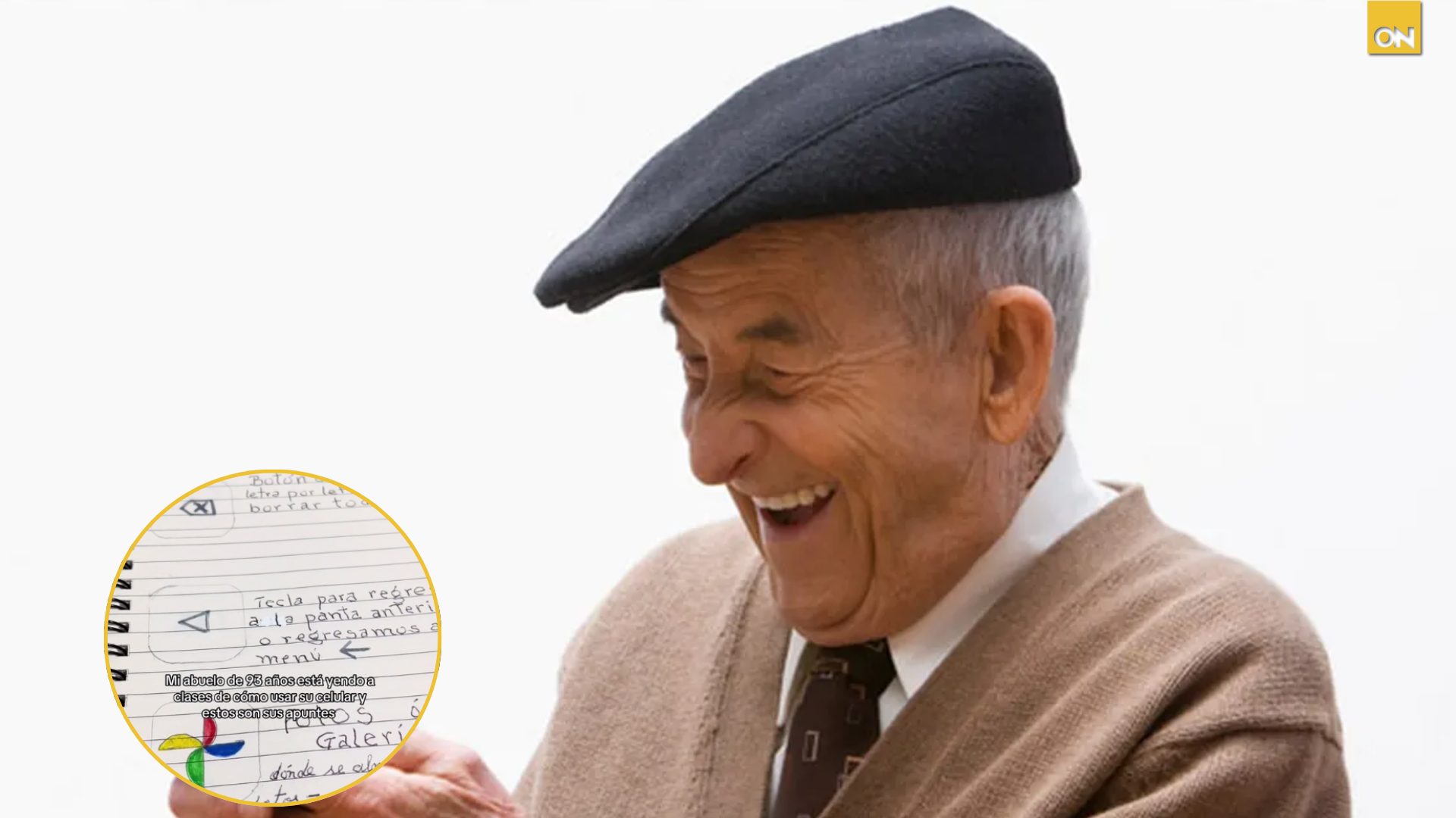 Video: Con 93 años, aprendió a usar el celular y emocionó a las redes con su forma de aprender