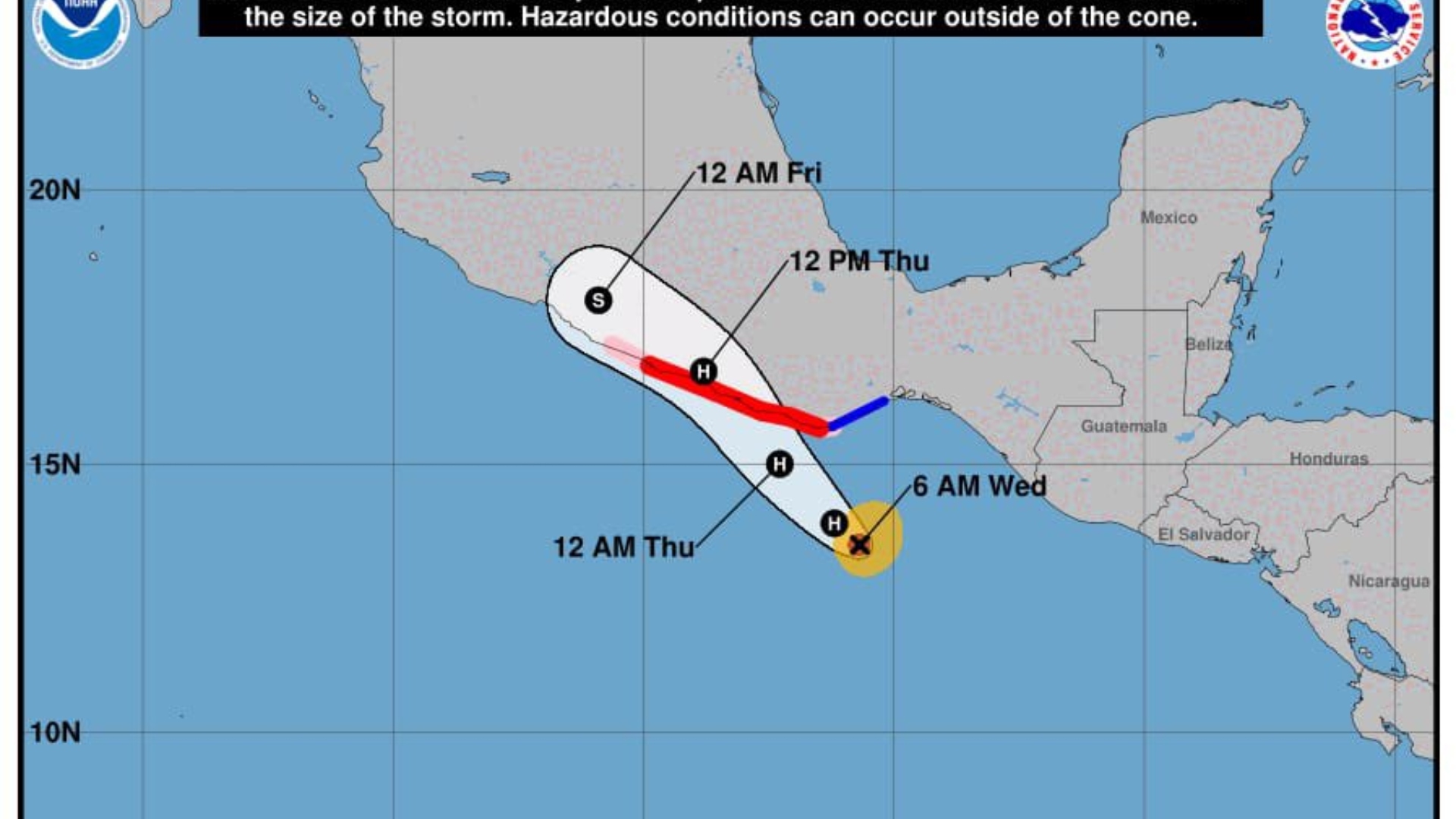 Erick se convierte en huracán categoría 1 y provocará intensas lluvias en Honduras